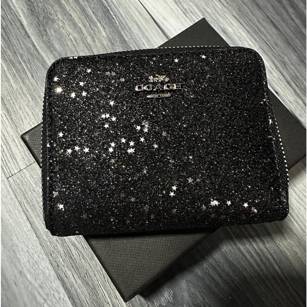 Coach Black Glitter & Stars Wallet